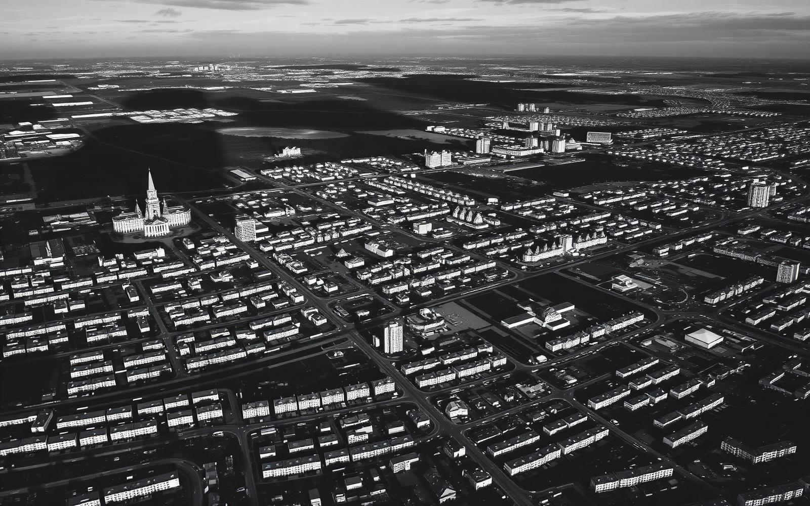Aerial view of a real estate portfolio at scale